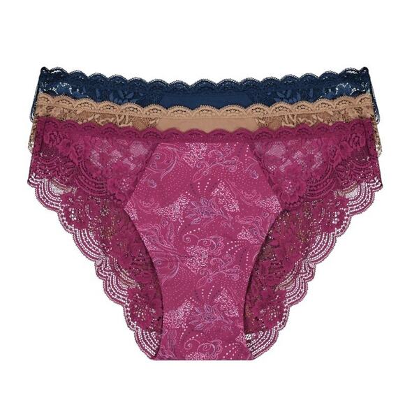 Joyspun Womens Microfiber and Lace Cheeky Panties 3 pack size XXL 20 New - Picture 1 of 6